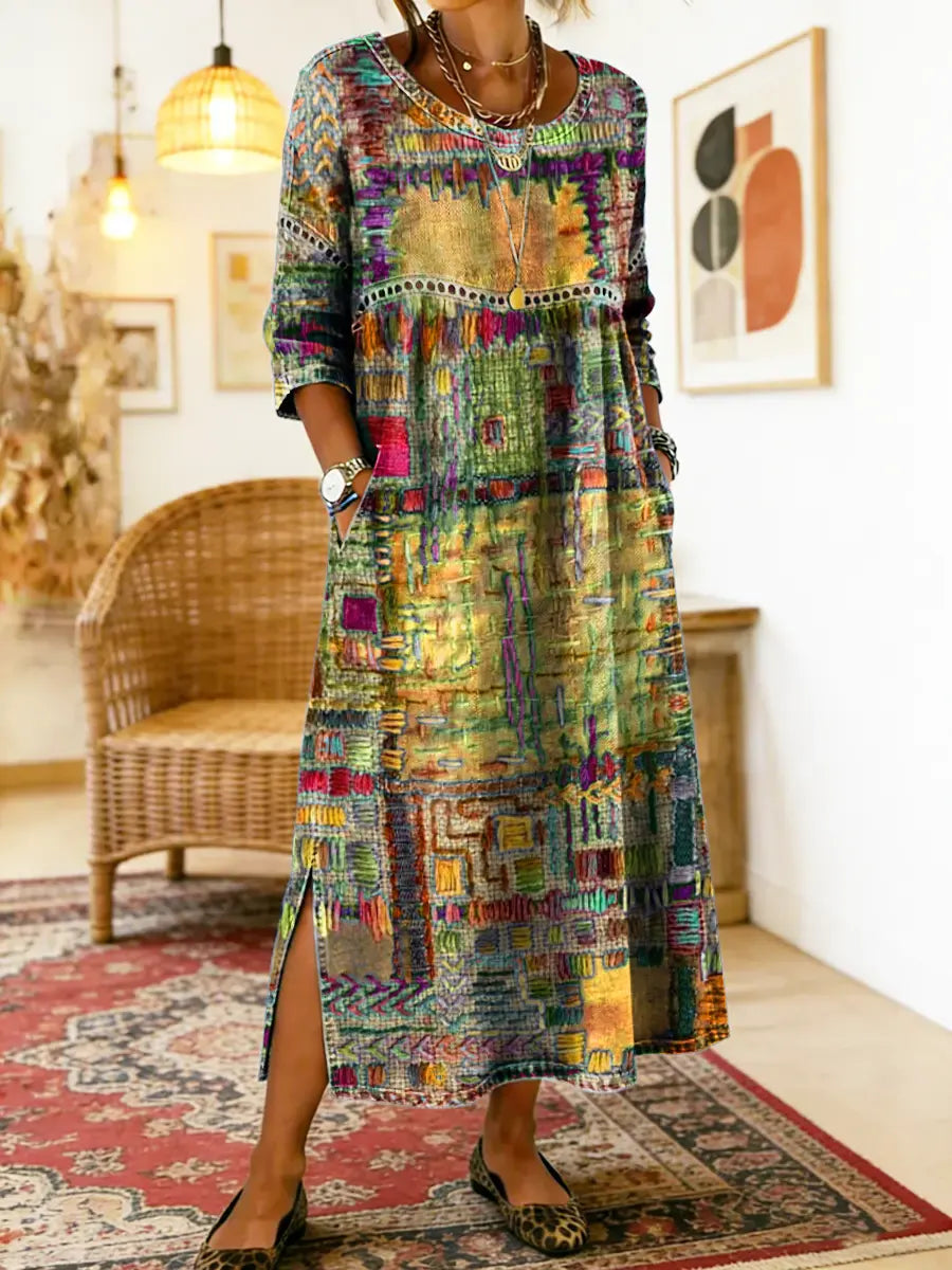 Peyton™ | Tummy-Flattering Patchwork Denim Dress