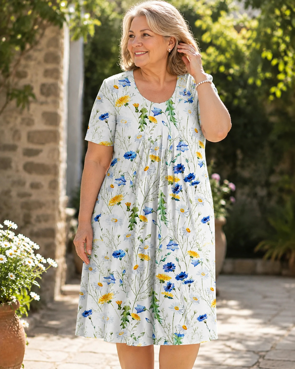 Brooklyn™ | Floral Tummy-Flattering Midi Dress
