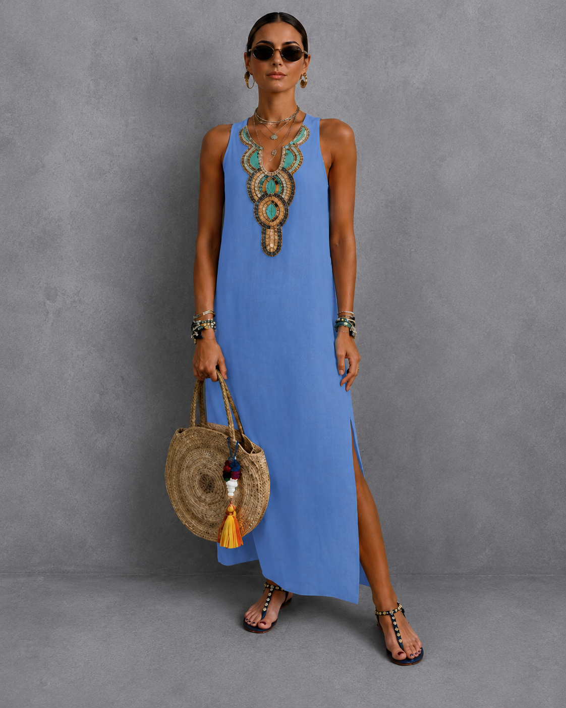 Emma™ | Belly-covering Sleeveless Maxi Dress