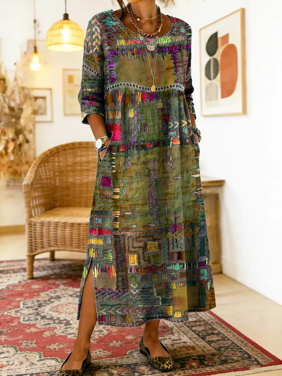 Peyton™ | Tummy-Flattering Patchwork Denim Dress