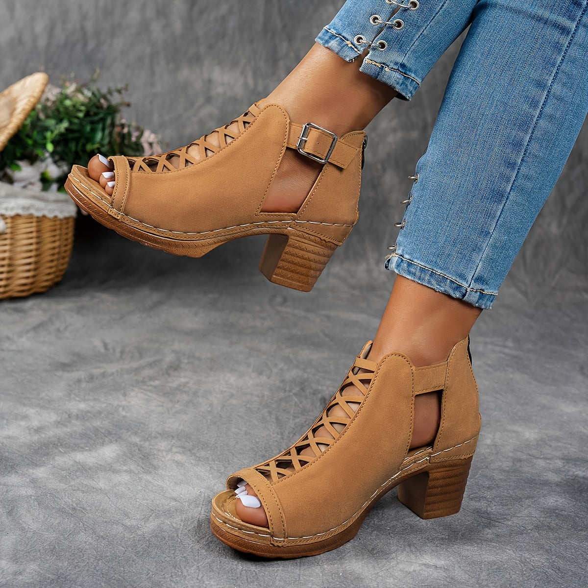 Selin | Woven Heeled Sandals