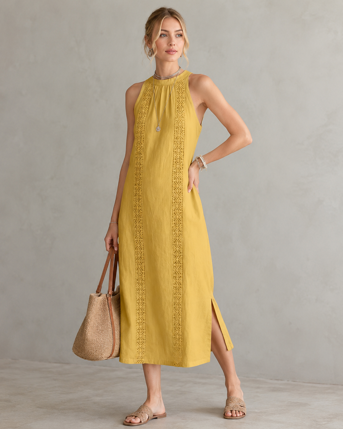 Bella™ | Elegant Sleeveless Tummy-Flattering Midi Dress