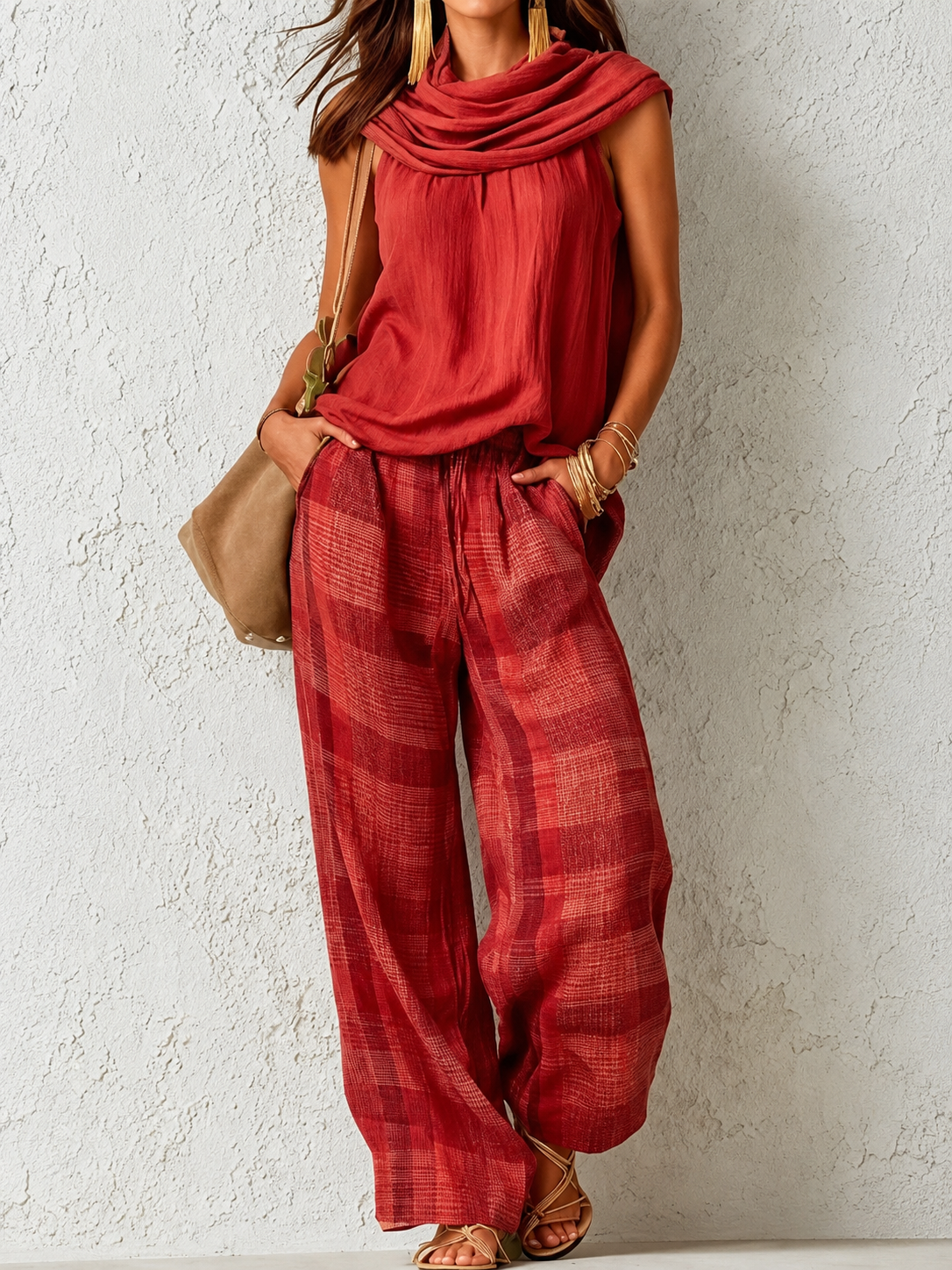Comfortable and Elegant Natural Set Red