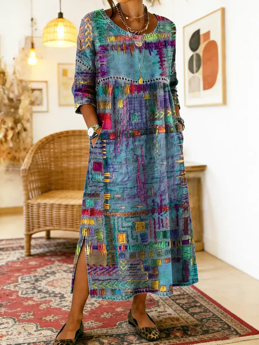 Peyton™ | Tummy-Flattering Patchwork Denim Dress