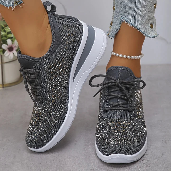 Leah™ | Orthopedic Wedge Sneakers with Rhinestones 9