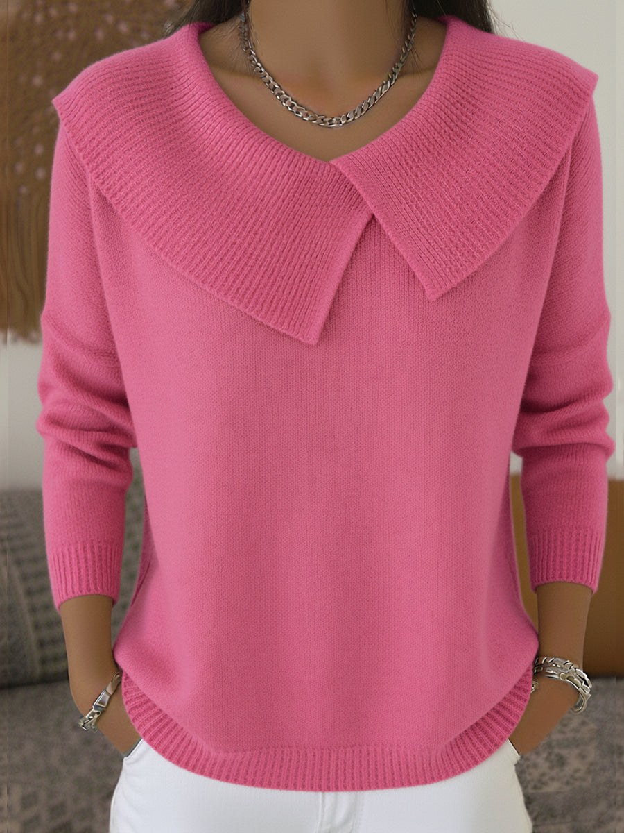Karen™ | Warm Knitted Sweater with Wide Collar 3
