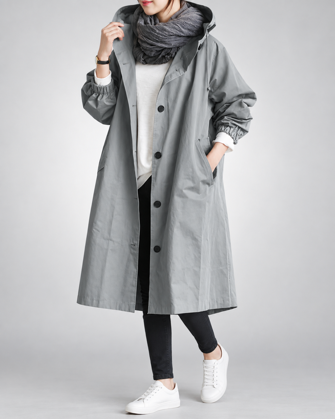 Brooklyn™ | Warm Long Trench Coat With Hood