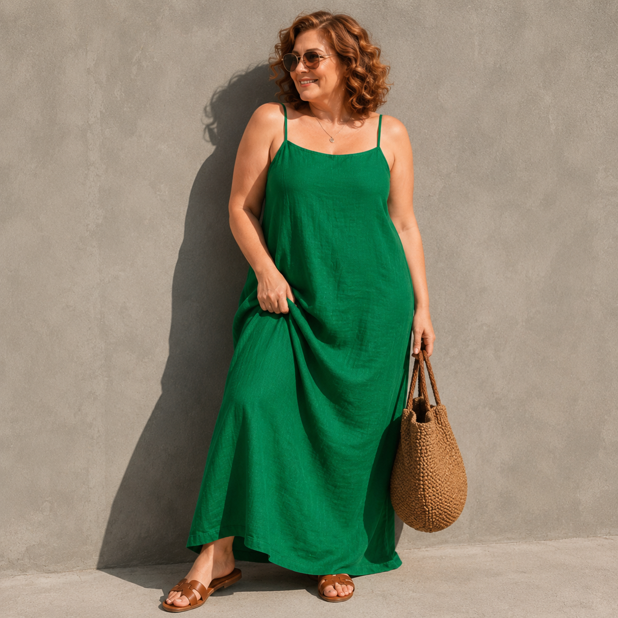 Ivara™ | Belly-Covering Linen-Look Maxi Dress