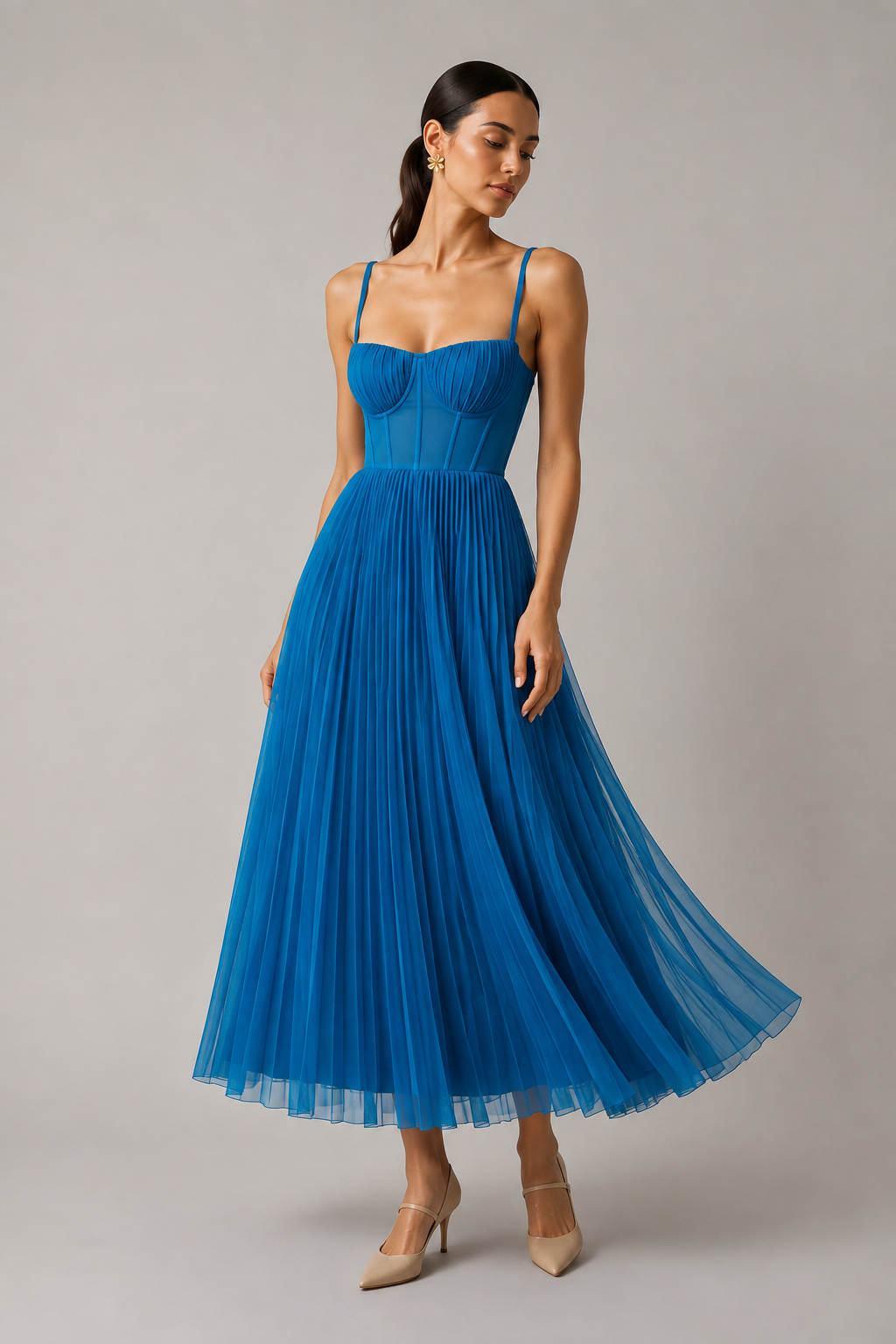 Lily™ | Elegant Tummy-Flattering Pleated Maxi Dress