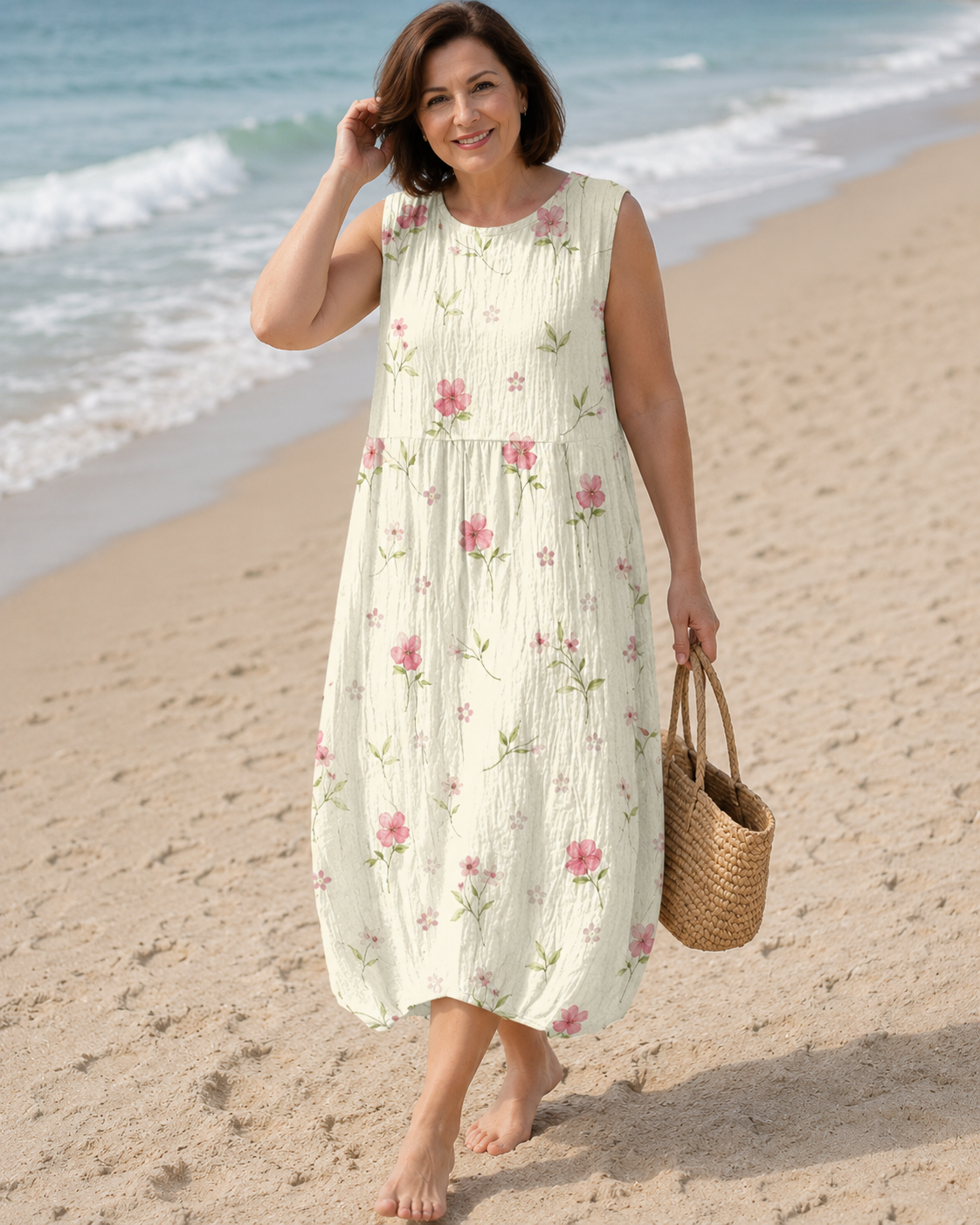 Coralie™ | Floral Tummy-Camouflaging Midi Dress