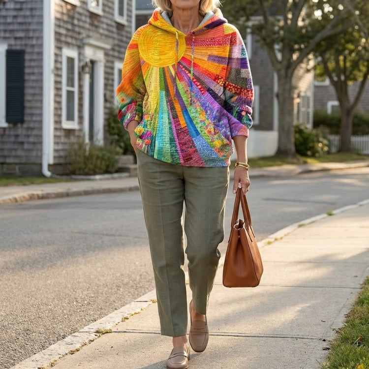 Judith™ | Colorful Quilted Hoodie with Print 2