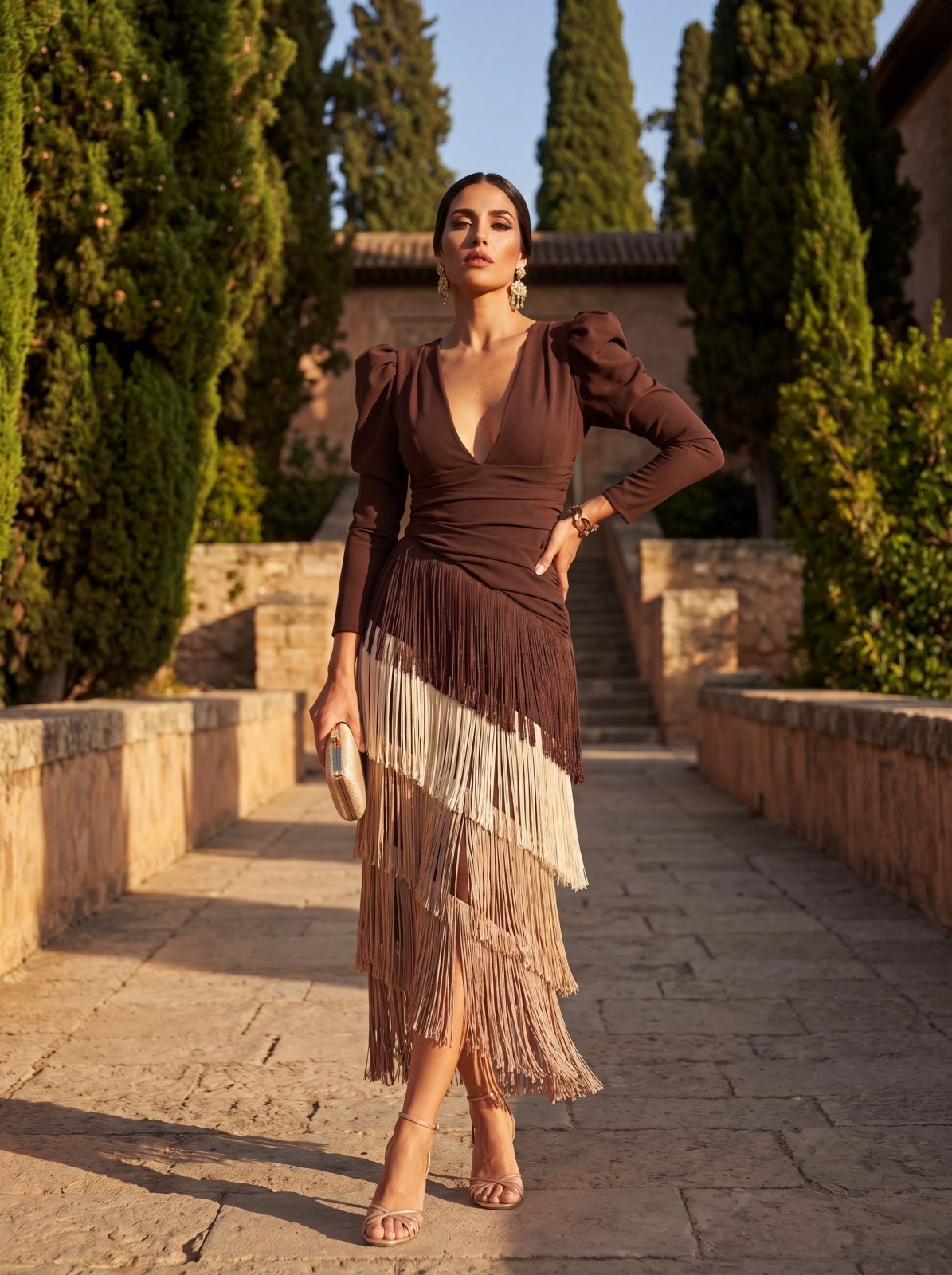 Patricia™ | Elegant Tummy-Control Dress with Fringes