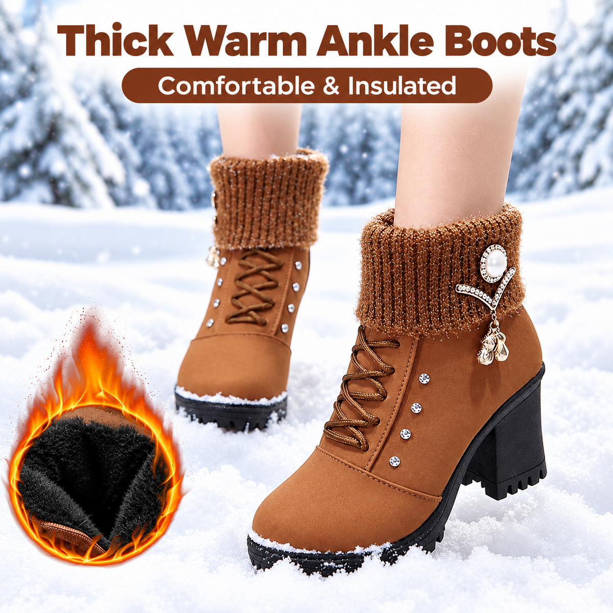 Linda™ | Warm Orthopedic Ankle Boots with Block Heel