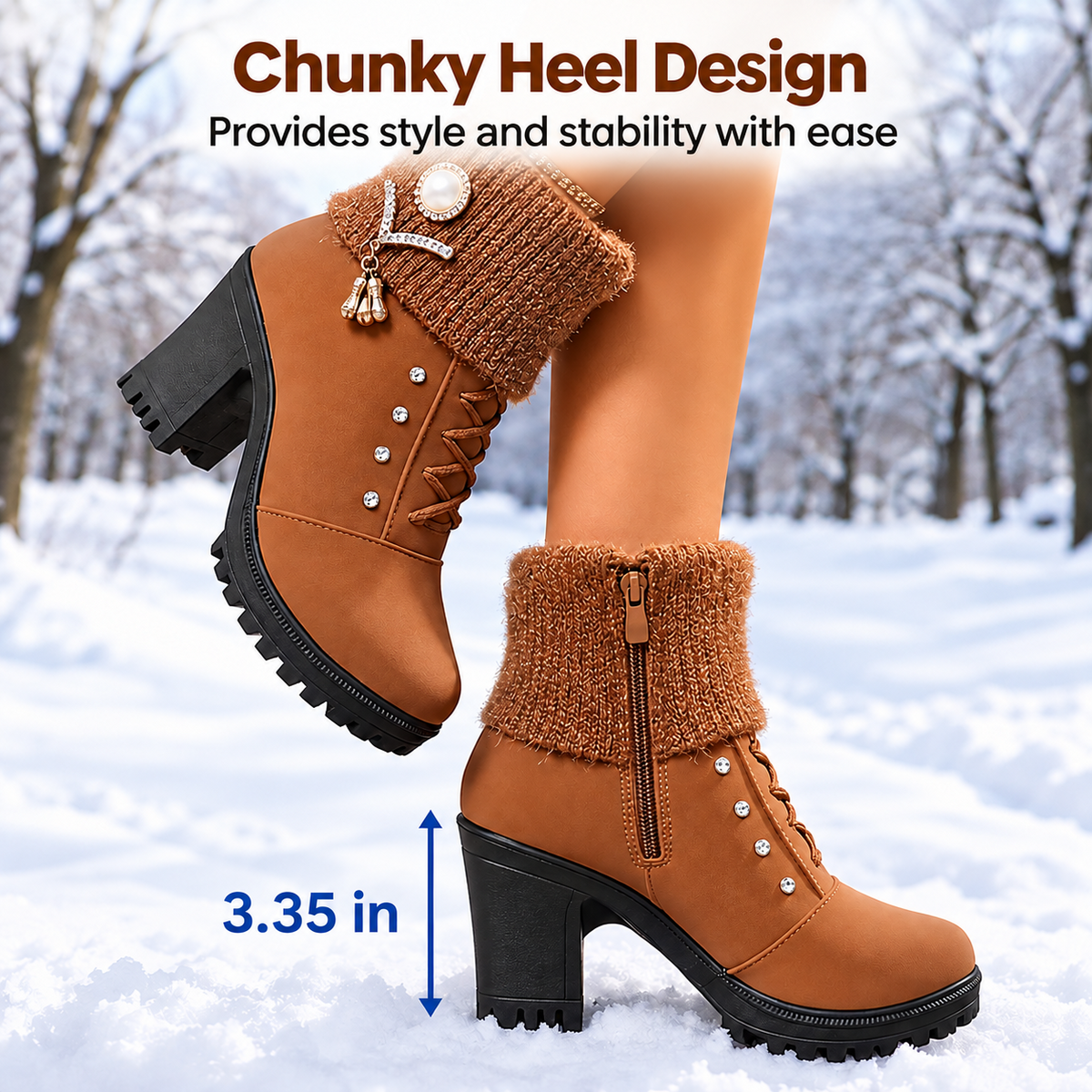 Linda™ | Warm Orthopedic Ankle Boots with Block Heel