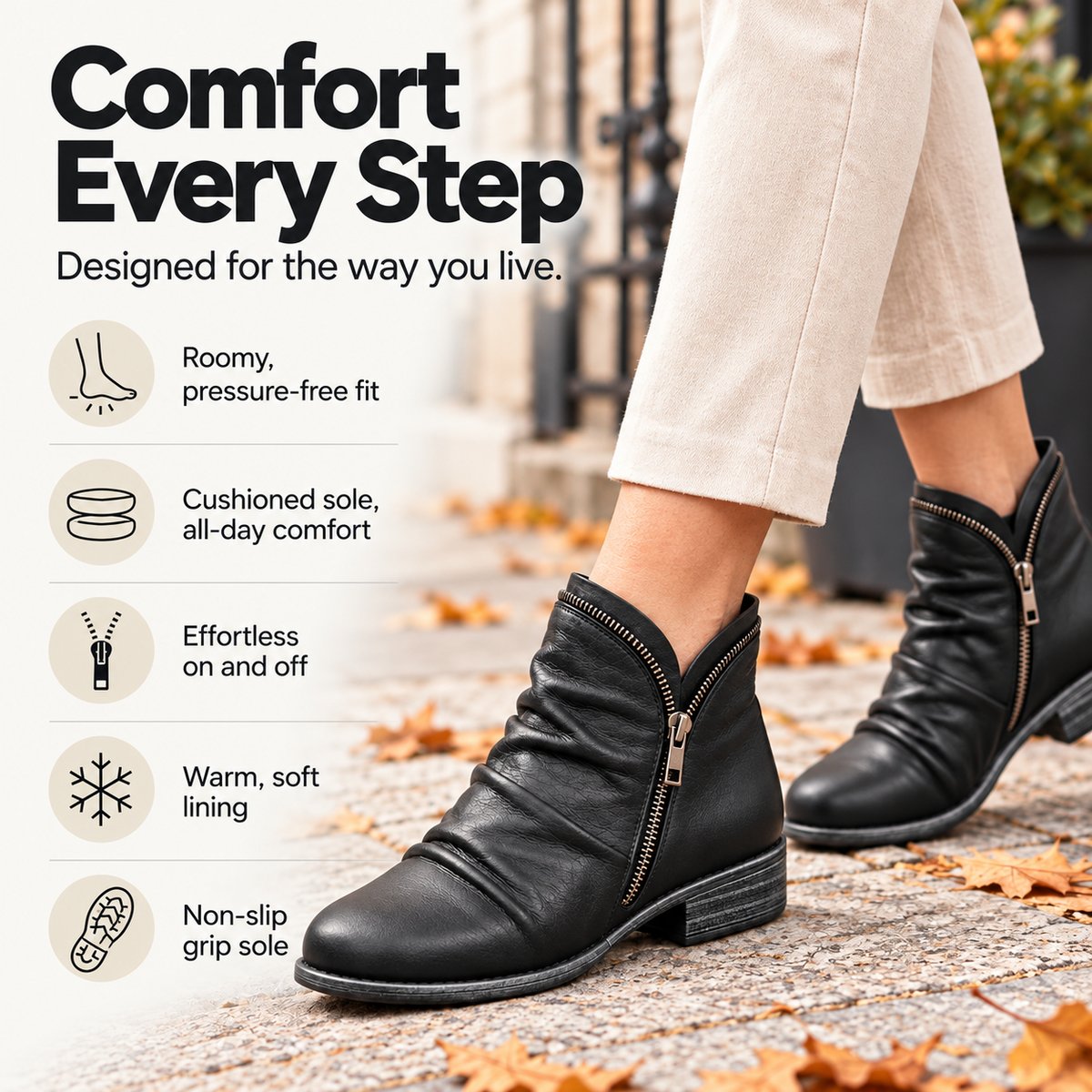 Linda™ | Orthopedic Ankle Boots with Side Zipper