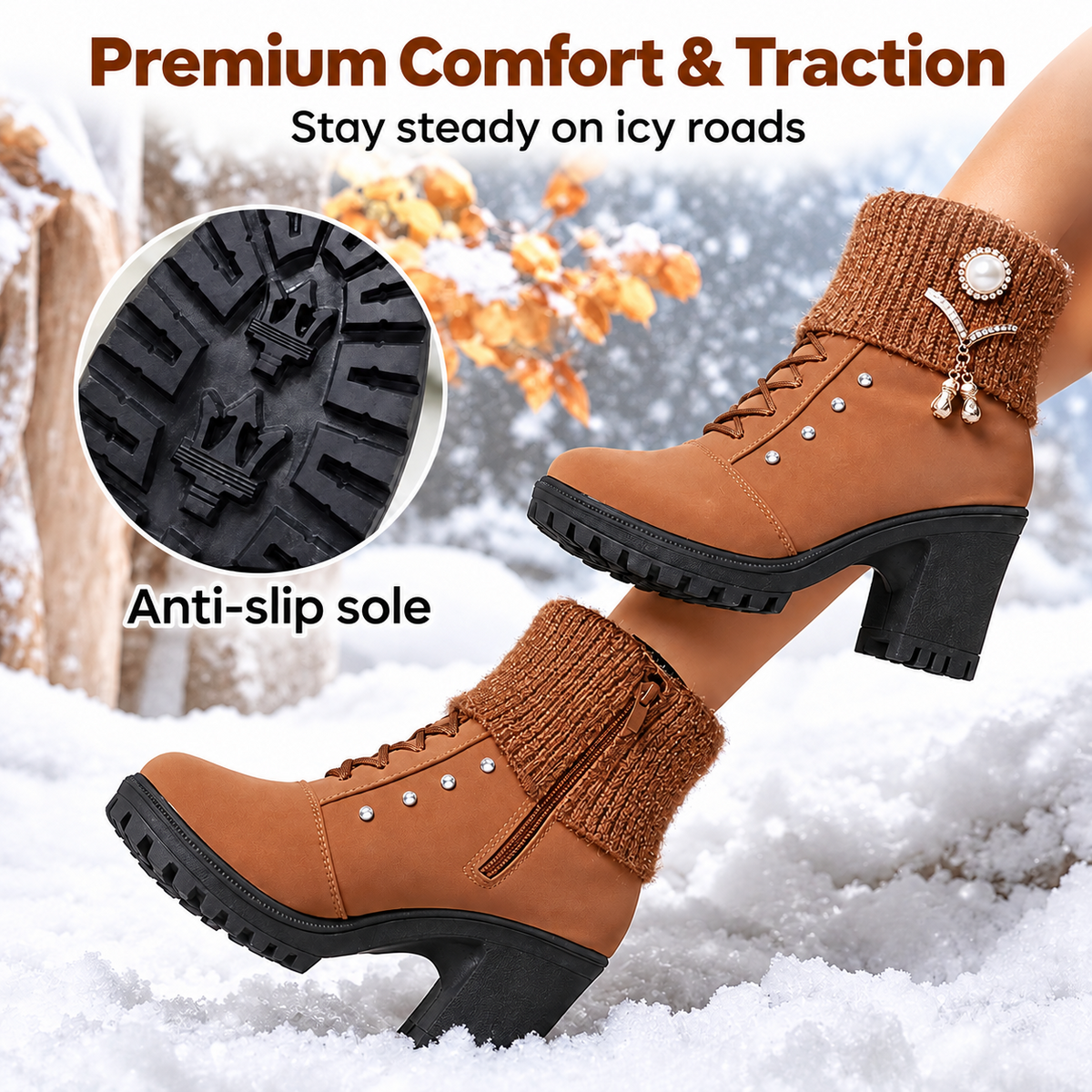 Linda™ | Warm Orthopedic Ankle Boots with Block Heel