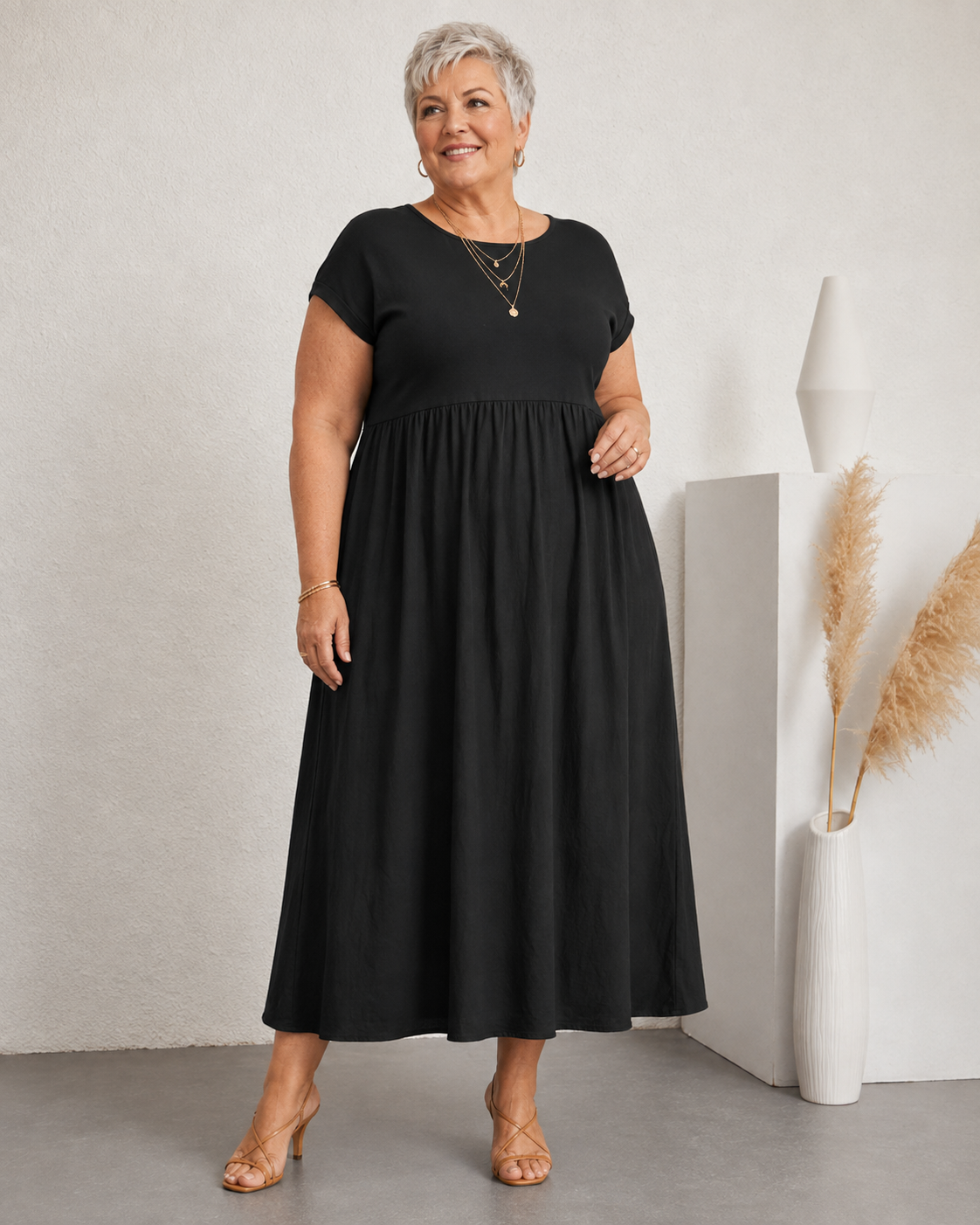 Leah™ | Tummy-Control Maxi Dress With Pockets