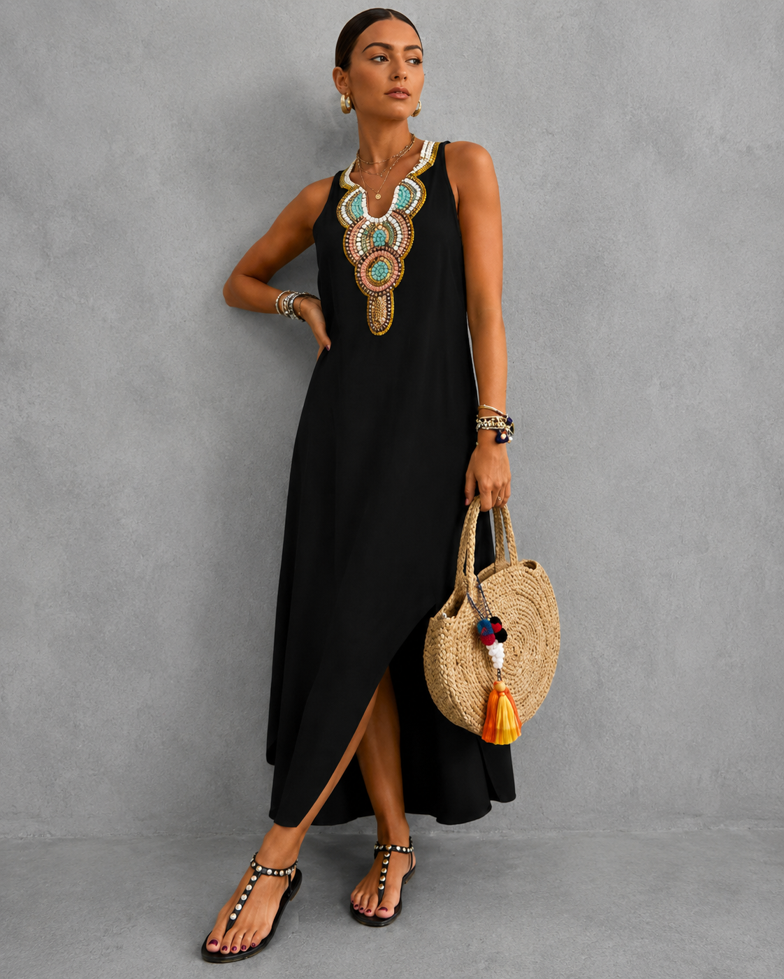 Emma™ | Belly-covering Sleeveless Maxi Dress