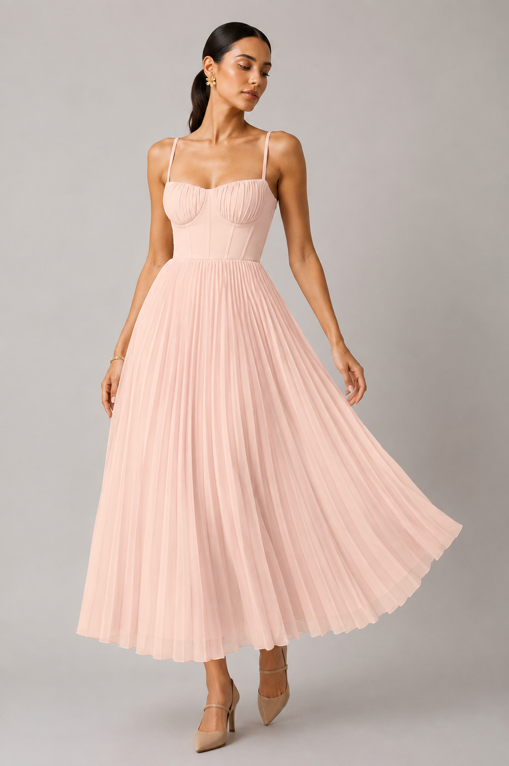 Lily™ | Elegant Tummy-Flattering Pleated Maxi Dress
