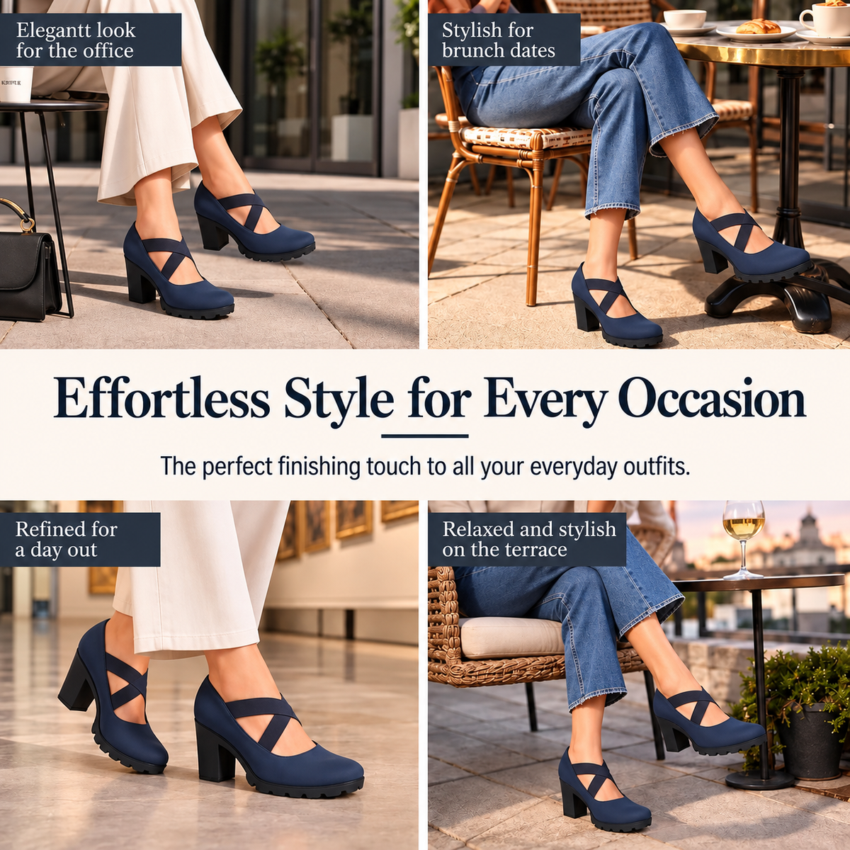 Karen™ | Orthopedic Platform Heels with Cross Straps