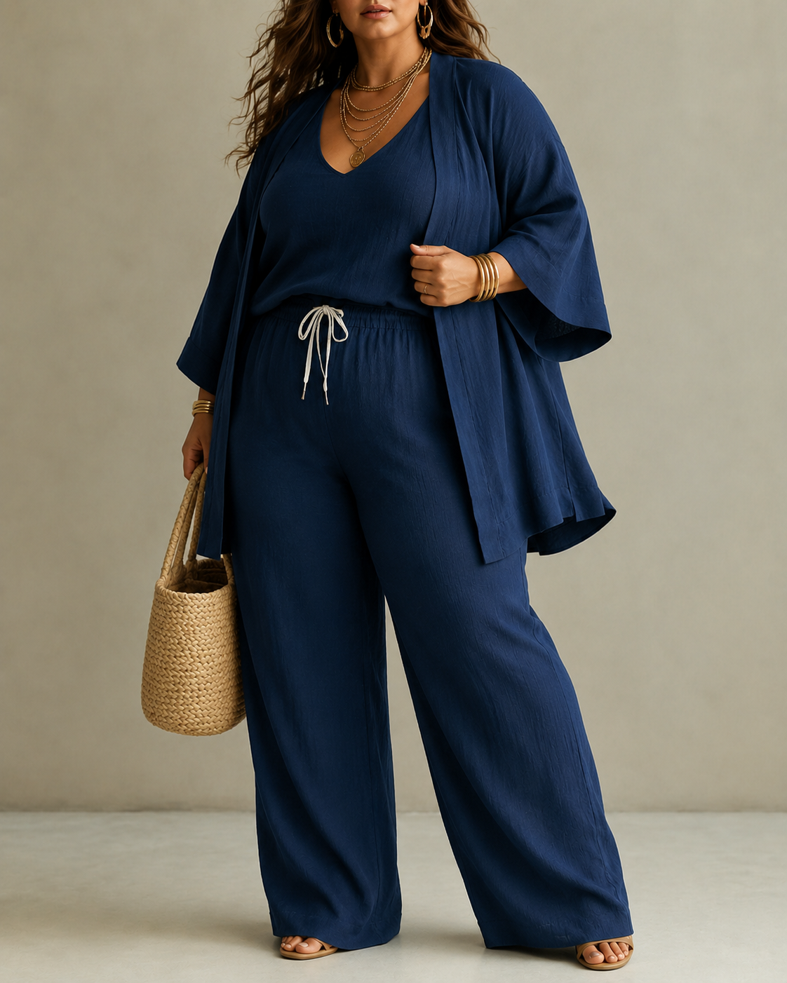 Ellie™ | Relaxed 3-Piece Set with Opaque Pants