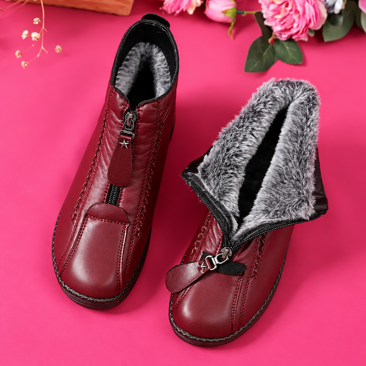 Sandra™ | Orthopedic Leather Ankle Boots with Zipper