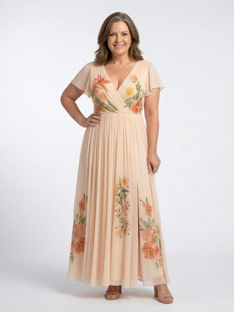 Calista™ | Tummy-Flattering Floral Maxi Dress