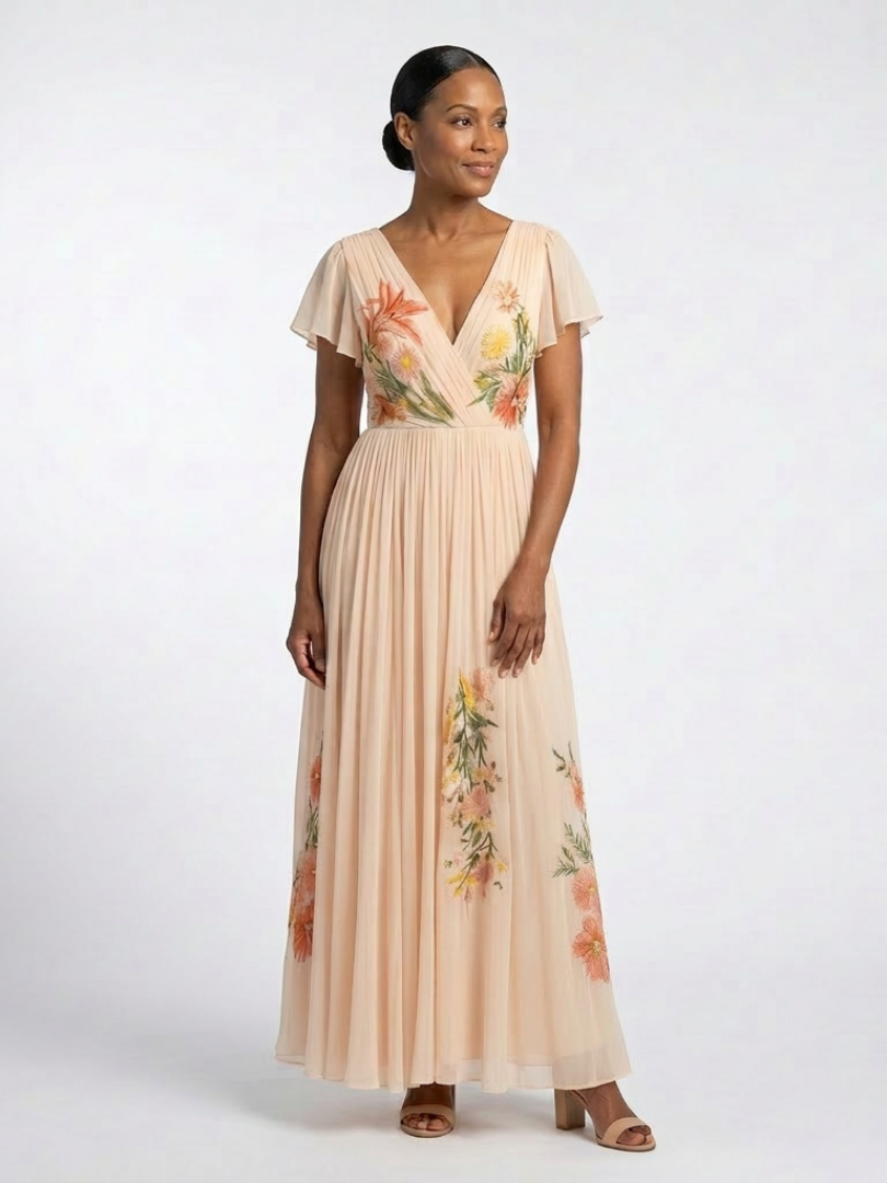 Calista™ | Tummy-Flattering Floral Maxi Dress