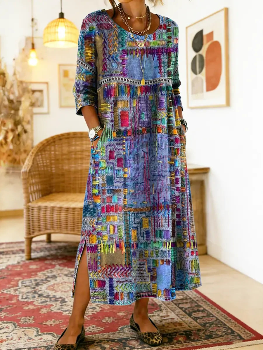 Peyton™ | Tummy-Flattering Patchwork Denim Dress
