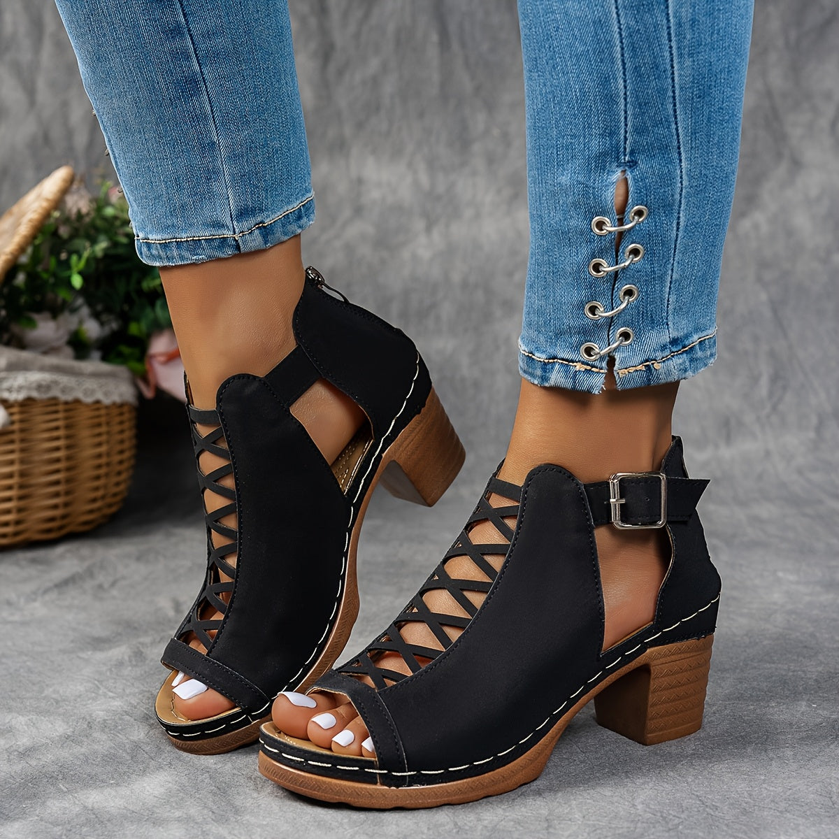 Selin | Woven Heeled Sandals
