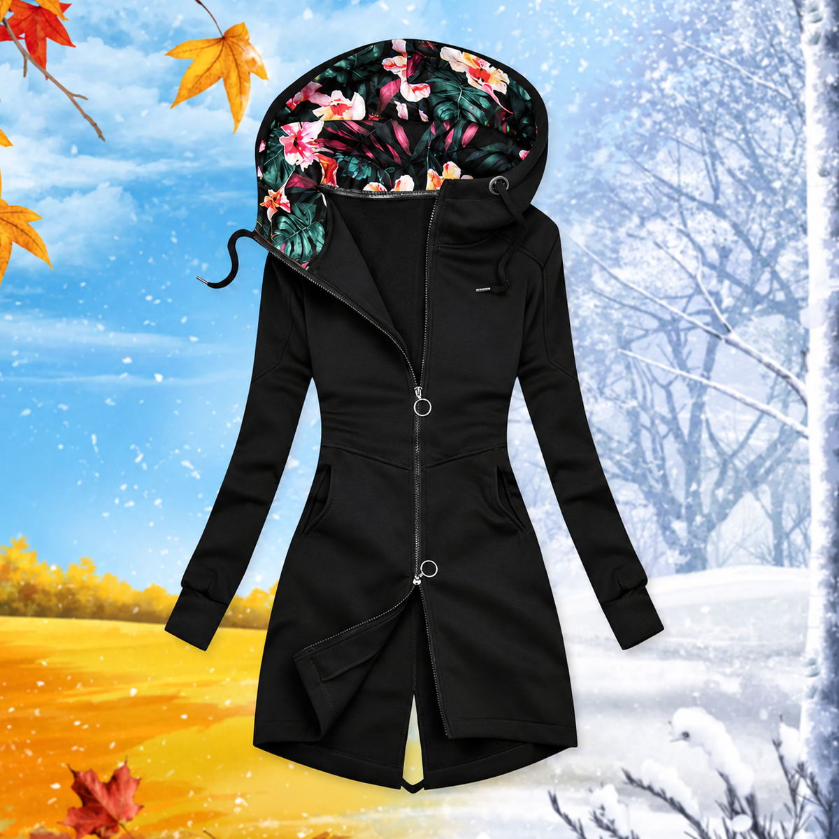 Stella™ | Warm Hooded Jacket with Adjustable Waist