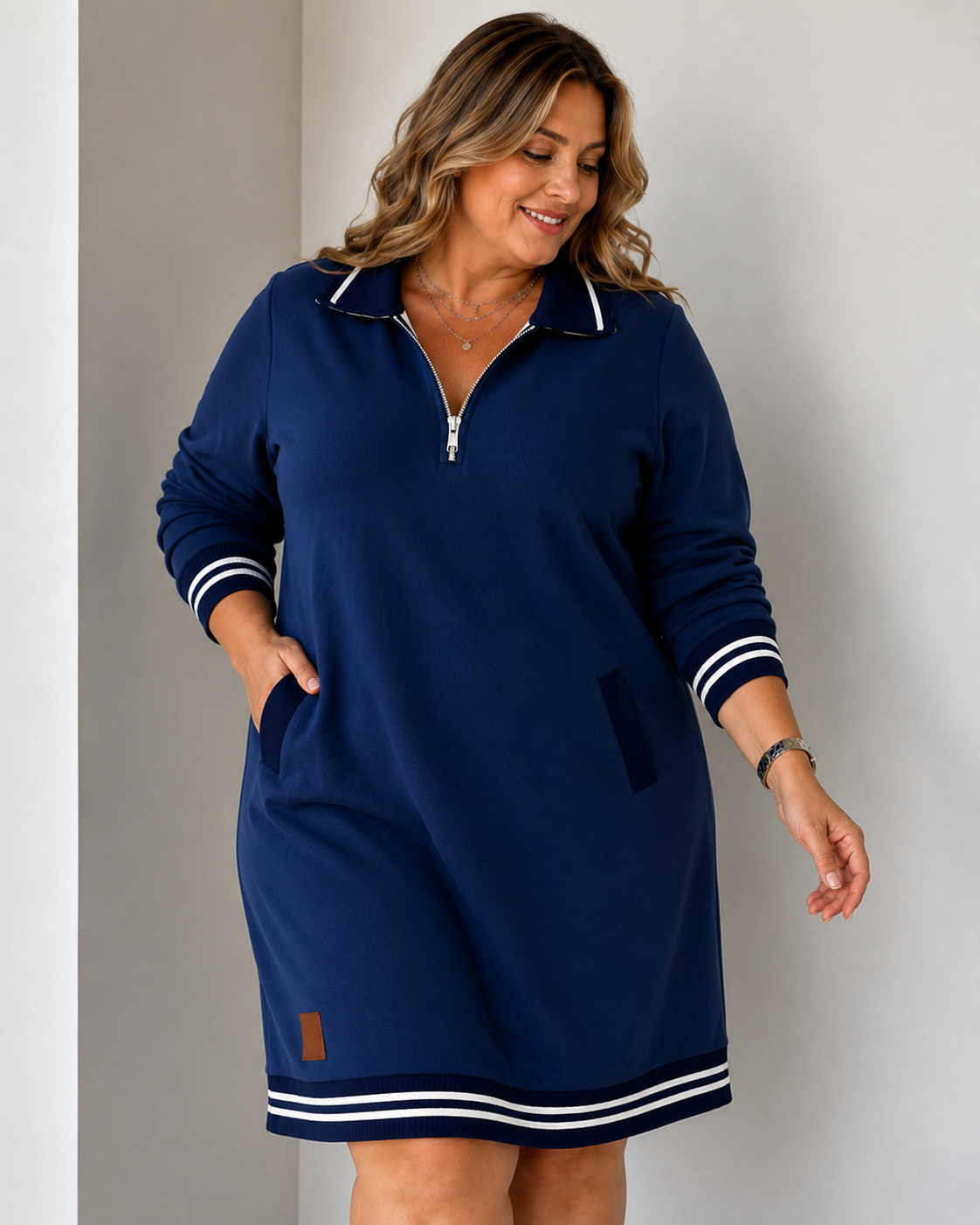 Ashley™ | Tummy-Covering Polo Dress With Zipper