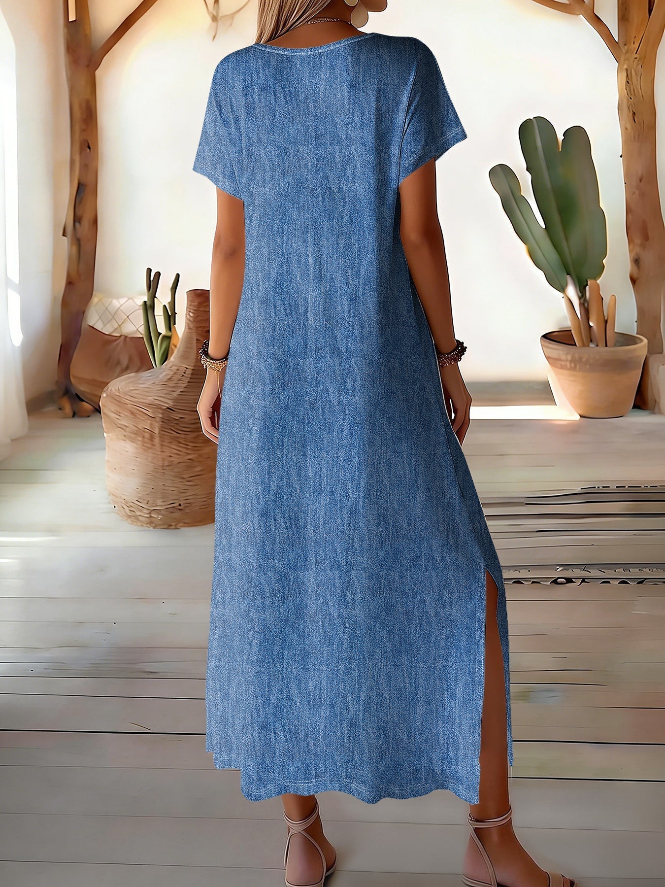 Hélène™ | Retro Denim Dress