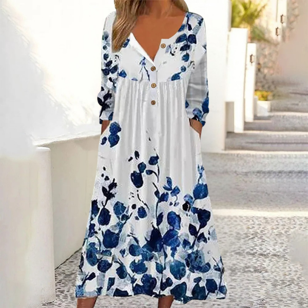 Annie™ | Tummy-Flattering Botanical Maxi Dress