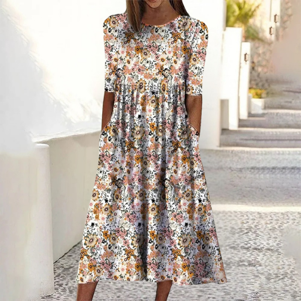 Oakley™ | Tummy-Flattering Floral Maxi Dress