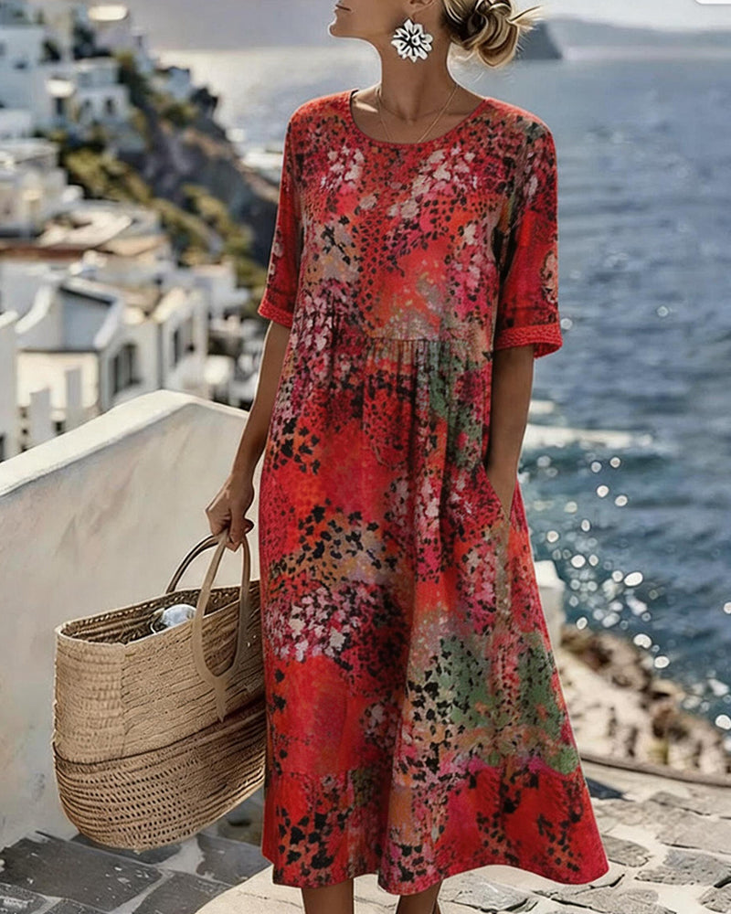 Paula | Loose and Light Floral Midi Dress