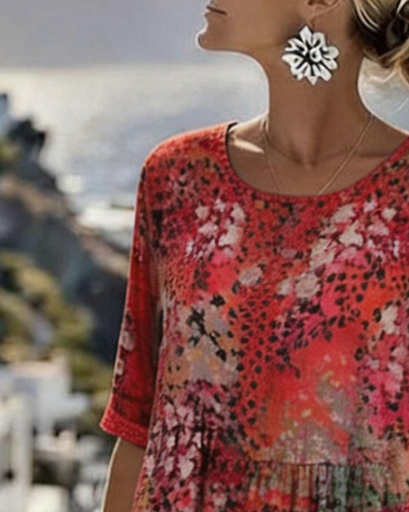 Paula | Loose and Light Floral Midi Dress