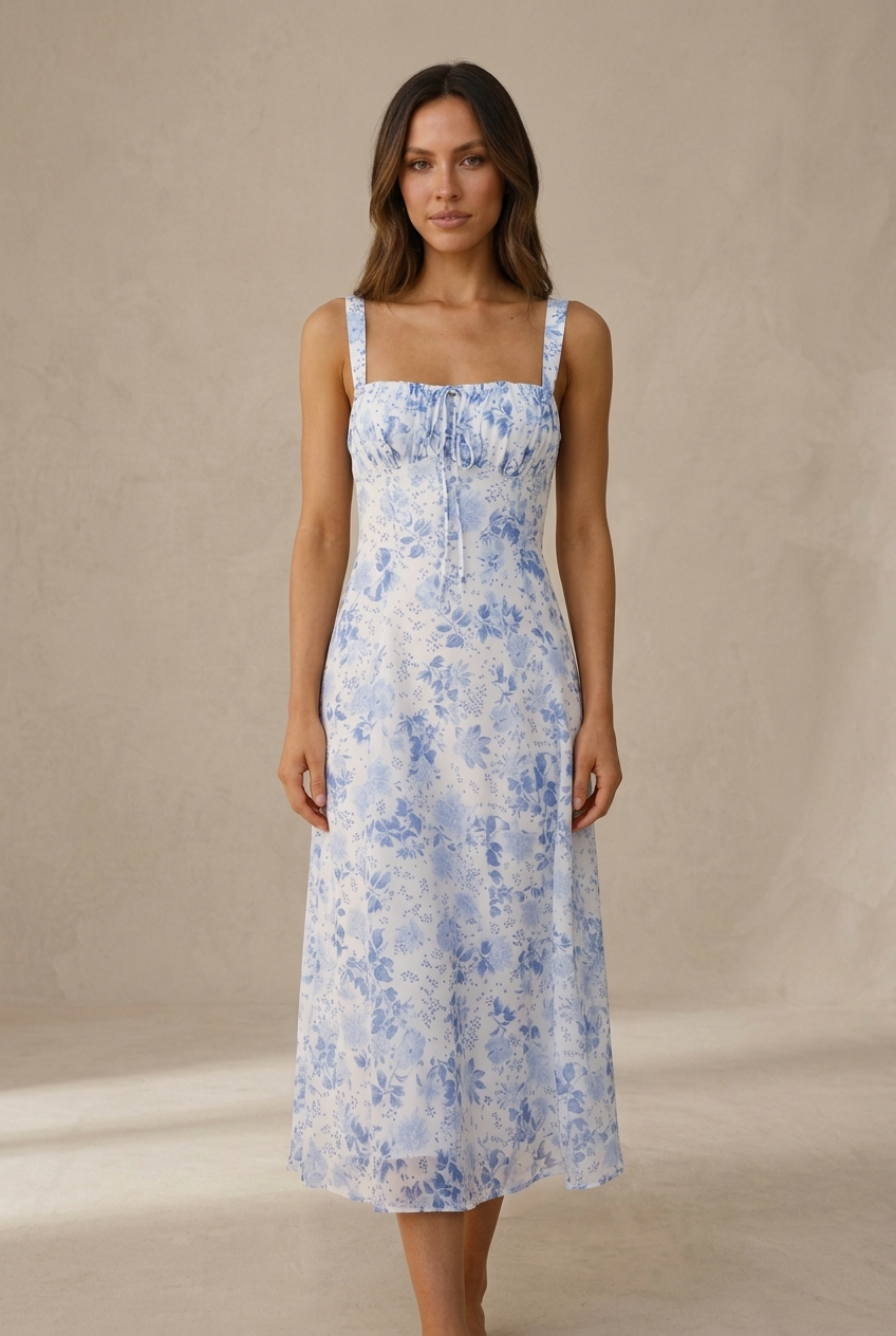 Floral | Blue Dress