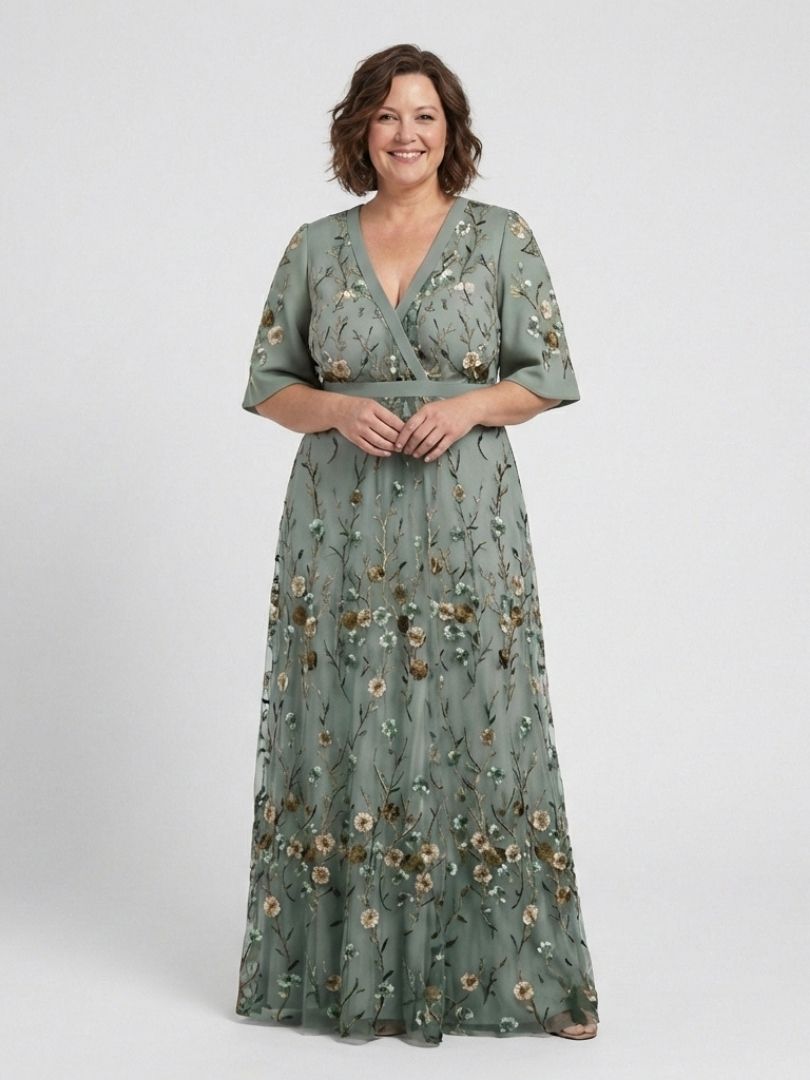 Evadne™ | Tummy-Flattering Floral Maxi Dress