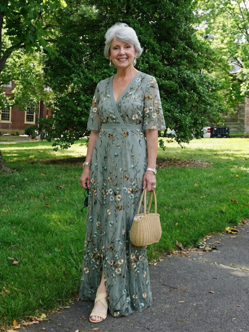 Evadne™ | Tummy-Flattering Floral Maxi Dress