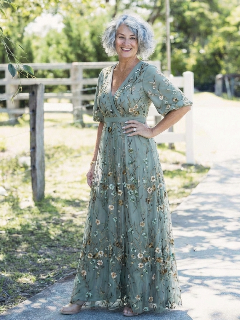 Evadne™ | Tummy-Flattering Floral Maxi Dress
