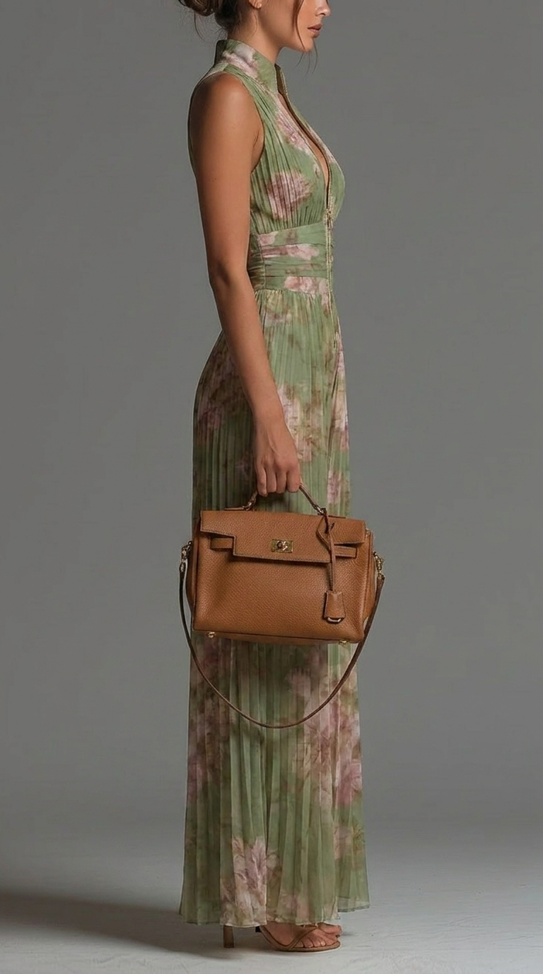 Inés | Pleated Floral Chiffon Jumpsuit