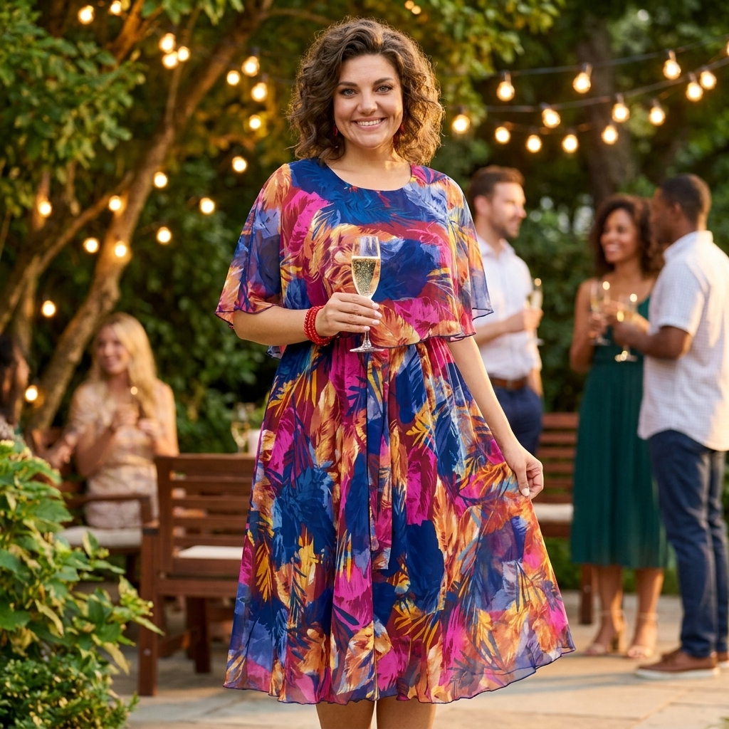 Aitana | Midi dress with vibrant print