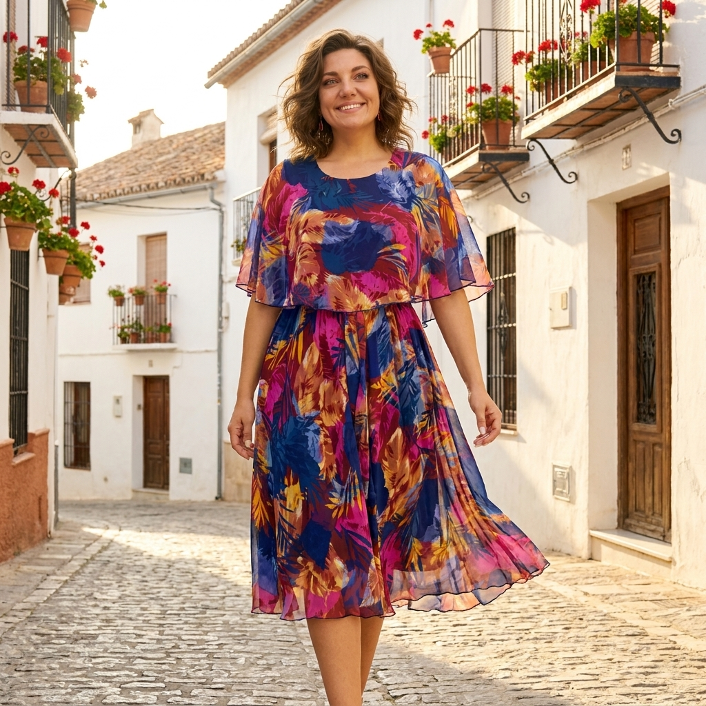 Aitana | Midi dress with vibrant print