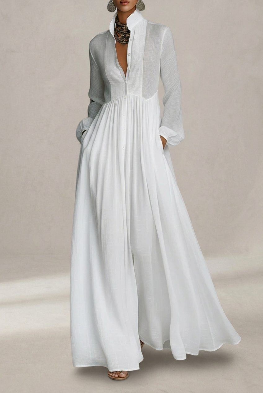 Selena | Maxi Dress with Flowing Front Buttons