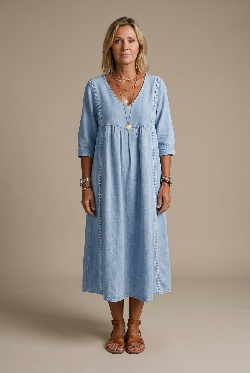 Alba | Maxi dress with artistic floral print and premium cotton