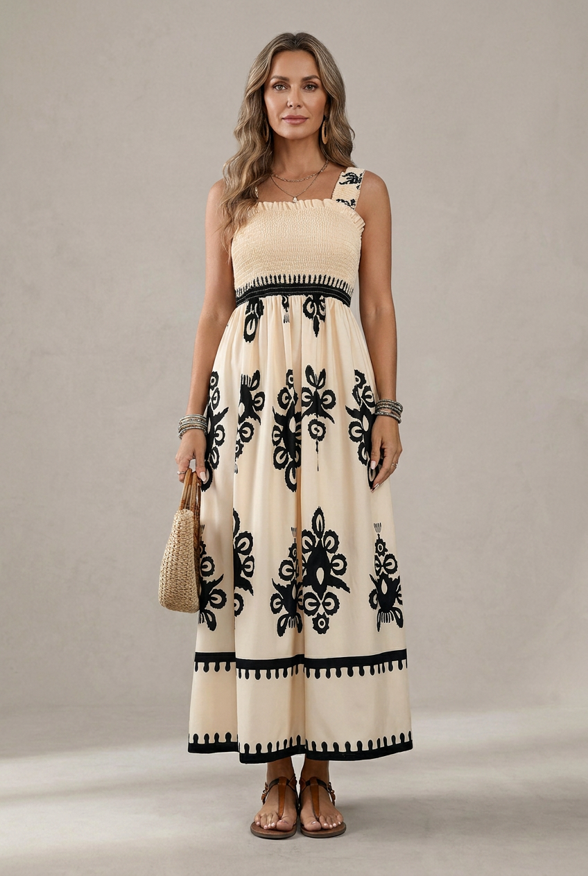Martina | Maxi dress with artistic print