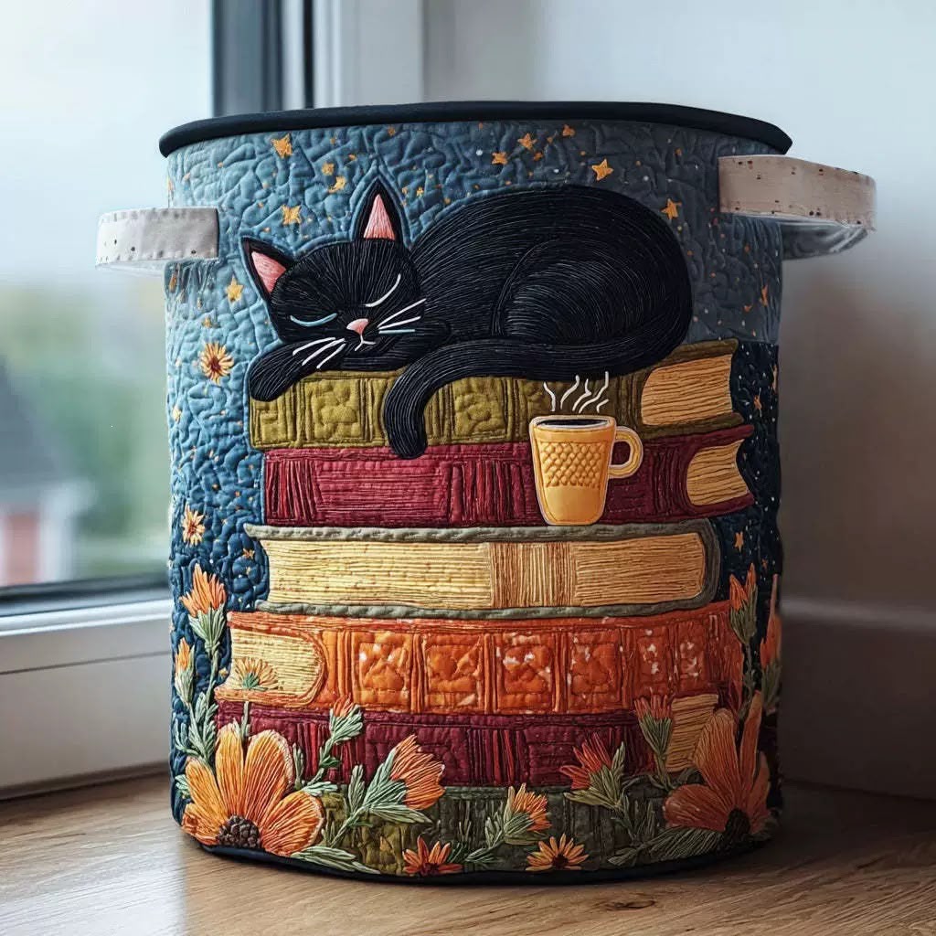 Bramble | Sleepy Cat Library Laundry Basket