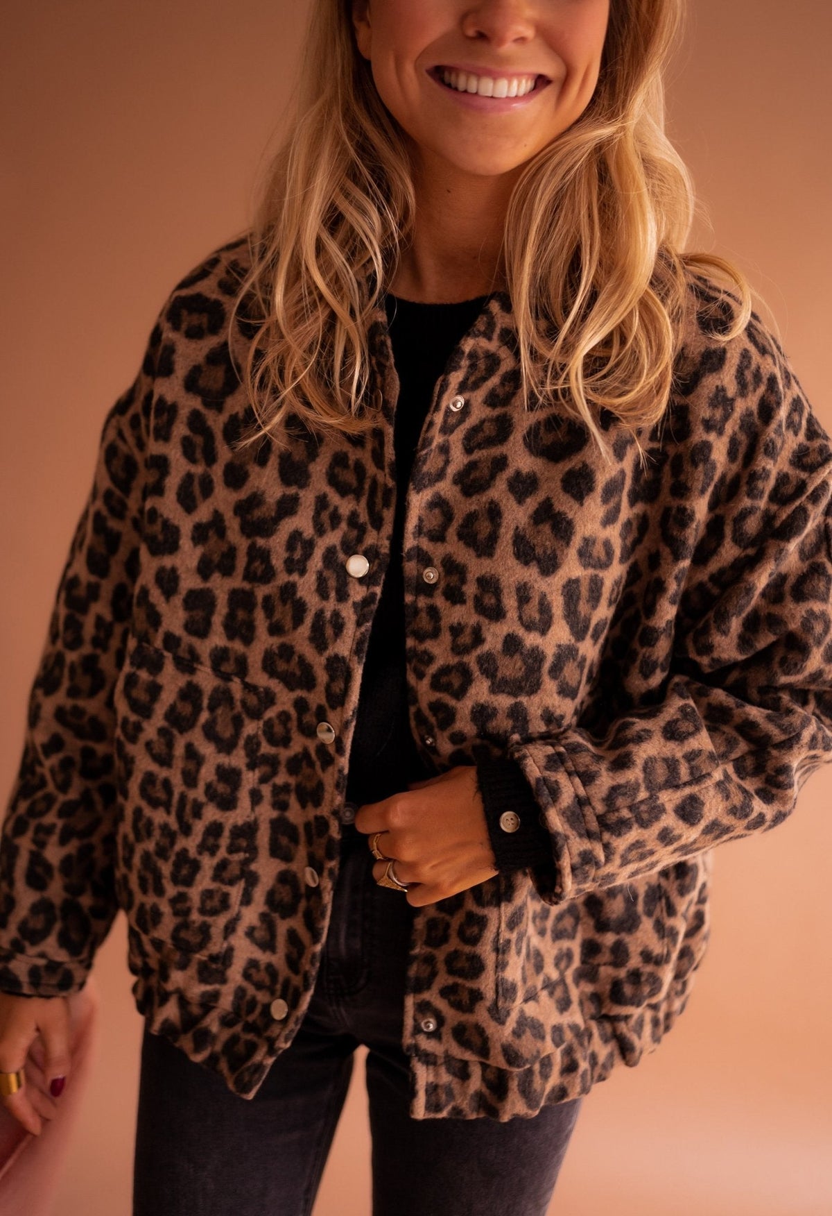 Kathleen™ | Trendy Jacket with Leopard Print