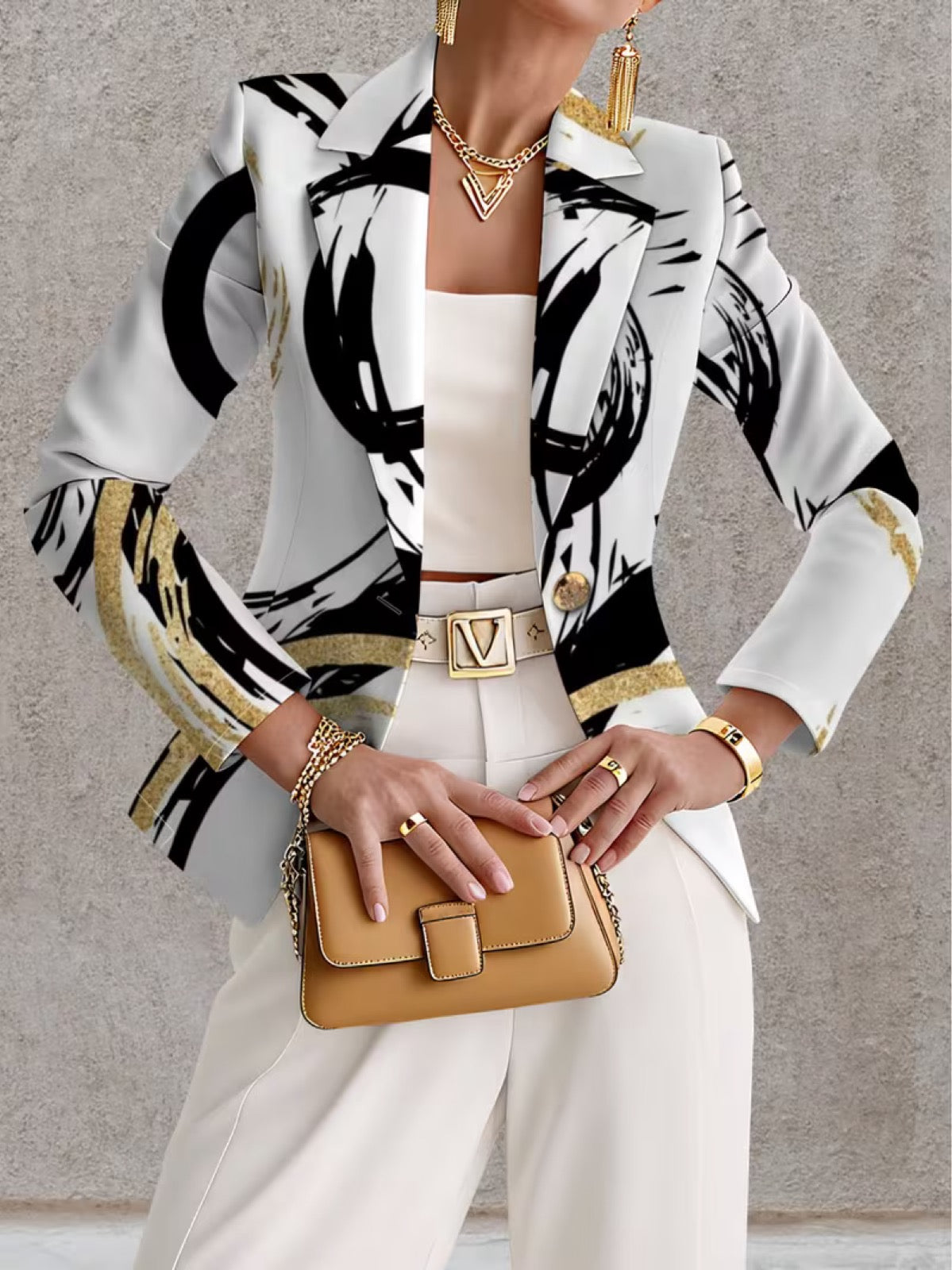 Susan™ | Elegant Blazer with Abstract Print